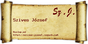 Szives József névjegykártya